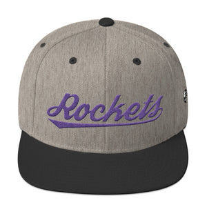 Crockett Rockets Gray Snapback Hat